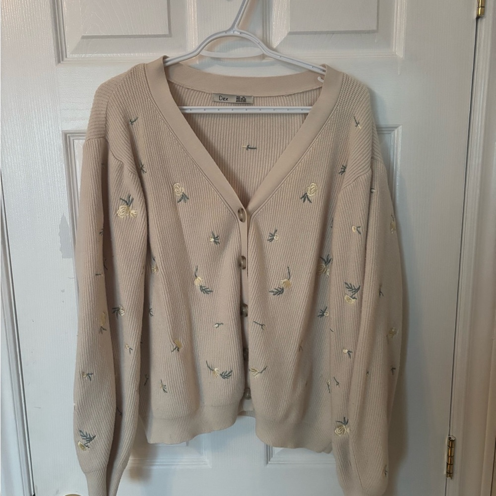 Dex Cream Floral Women's Cardigan